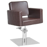 Gabbiano Ankara Hair Salon Styling Chair Brown - angled front view on a white background