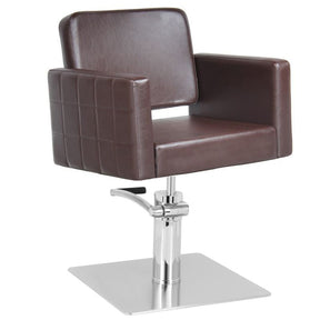 Gabbiano Ankara Hair Salon Styling Chair Brown - angled front view on a white background