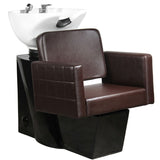 Gabbiano Ankara Hair Wash Unit Brown - full product view at an angle on a white background