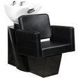 Gabbiano Ankara Salon Backwash Unit Black - full product view at an angle on a white background