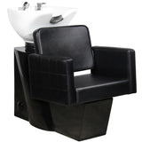 Gabbiano Ankara Salon Backwash Unit Black - full product view at an angle on a white background