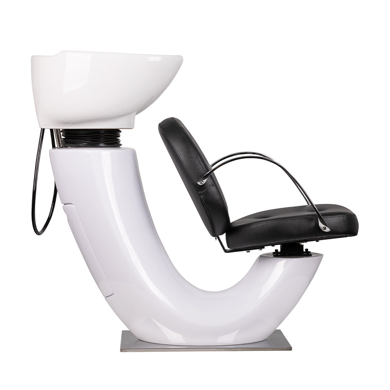Gabbiano Asti Hair Wash Unit Black & White - front view of the complete wash unit