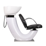 Gabbiano Asti Hair Wash Unit Black & White - front view of the complete wash unit