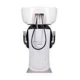 Gabbiano Asti Hair Wash Unit Black & White - side view of the complete wash unit