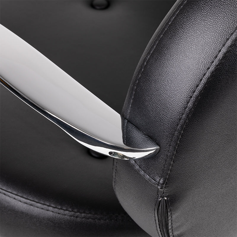 Gabbiano Asti Hair Wash Unit Black & White - close-up of the upholstery and construction details