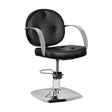 Gabbiano Asti Hairdressing Chair Black - angled front view on a white background
