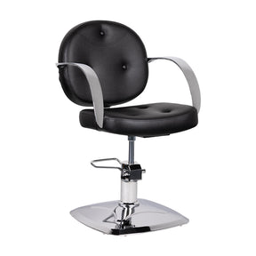 Gabbiano Asti Hairdressing Chair Black - angled front view on a white background