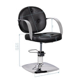 Gabbiano Asti Hairdressing Chair Black - side view on a white background