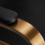 Gabbiano Avila Hair Salon Styling Chair Black & Gold - close-up of the upholstery and construction details