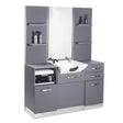 Gabbiano B085 Hairdressing Console With Washbasin Grey - full product view at an angle on a white background