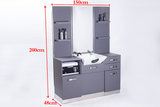 Gabbiano B085 Hairdressing Console With Washbasin Grey - dimensions and measurements shown