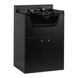 Gabbiano Barber Backwash Station Bb06 Black - full product view at an angle on a white background