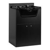 Gabbiano Barber Backwash Station Bb06 Black - full product view at an angle on a white background