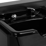 Gabbiano Barber Backwash Station Bb06 Black - close-up of the upholstery and construction details