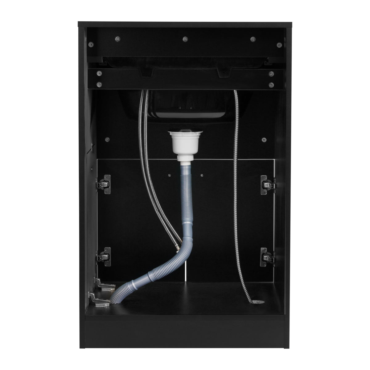 Gabbiano Barber Backwash Station Bb06 Black - front view of the complete wash unit