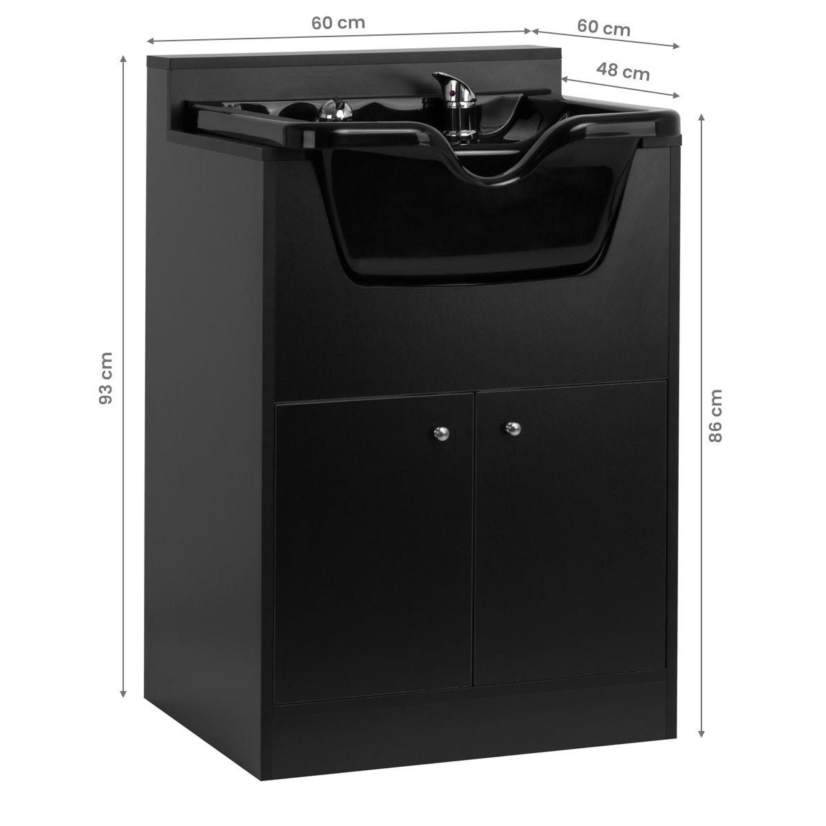 Gabbiano Barber Backwash Station Bb06 Black - close-up of a functional part of the basin unit