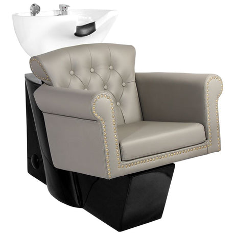 Gabbiano Barber Backwash Unit Berlin Grey - full product view at an angle on a white background