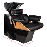 Gabbiano Barber Backwash Unit Florence Black Walnut - dimensions and measurements shown