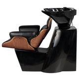Gabbiano Barber Backwash Unit Florence Black Walnut - front view of the complete wash unit