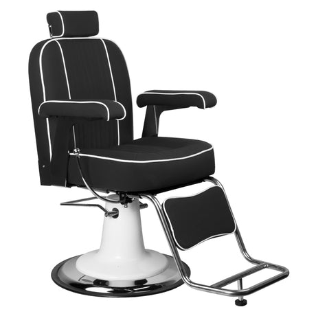 Gabbiano Barber Chair Amadeo Black - angled front view on a white background