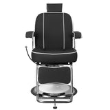 Gabbiano Barber Chair Amadeo Black - front view on a white background