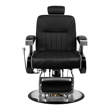 Gabbiano Barber Chair Livio Black - side view on a white background