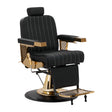Gabbiano Barber Chair Marcus Gold - angled front view on a white background