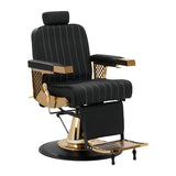 Gabbiano Barber Chair Marcus Gold - angled front view on a white background