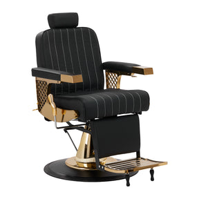 Gabbiano Barber Chair Marcus Gold - angled front view on a white background