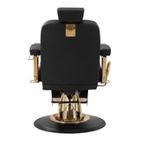 Gabbiano Barber Chair Marcus Gold - rear view on a white background
