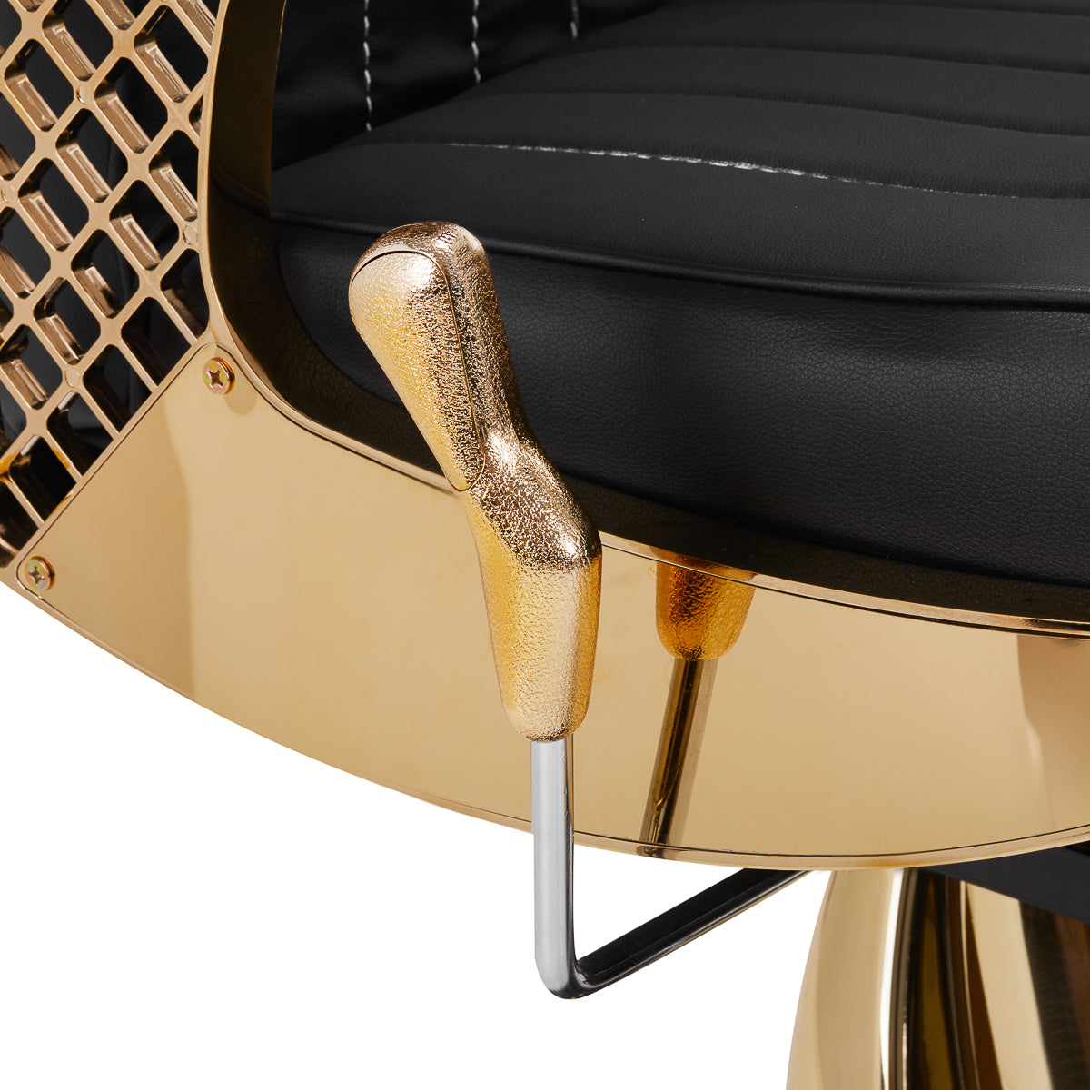 Gabbiano Barber Chair Marcus Gold - close-up of the upholstery and construction details