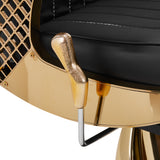 Gabbiano Barber Chair Marcus Gold - close-up of the upholstery and construction details