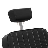 Gabbiano Barber Chair Marcus Gold - close-up of the upholstery, frame and footrest details
