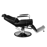 Gabbiano Barber Chair Patrizio Black - front view on a white background