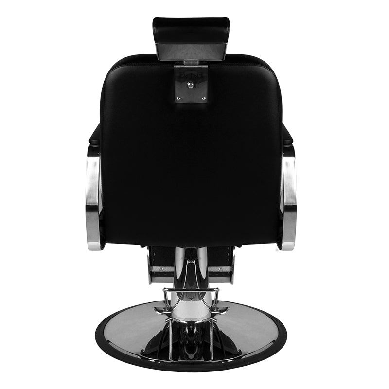 Gabbiano Barber Chair Patrizio Black - rear view on a white background