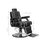 Gabbiano Barber Chair Paulo Black - side view on a white background