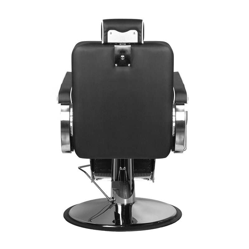Gabbiano Barber Chair Paulo Black - front view on a white background