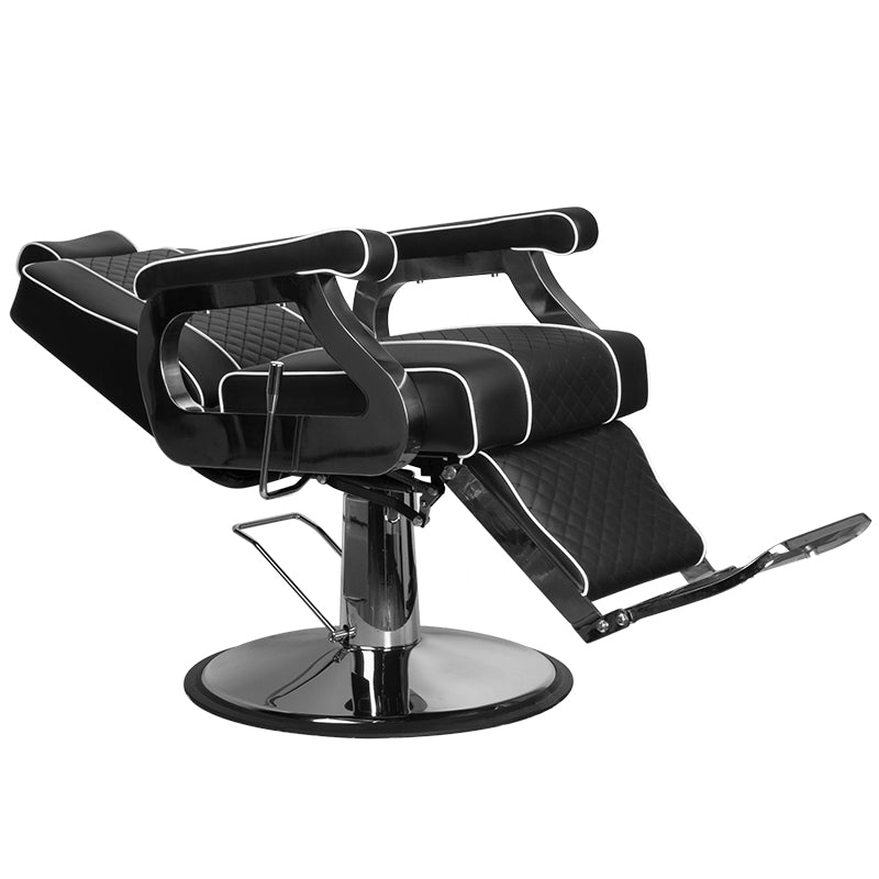 Gabbiano Barber Chair Paulo Black - rear view on a white background
