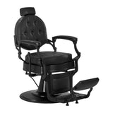 Gabbiano Barber Chair President Black - angled front view on a white background