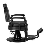 Gabbiano Barber Chair President Black - side view on a white background