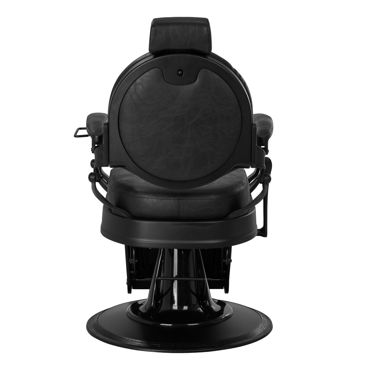 Gabbiano Barber Chair President Black - rear view on a white background