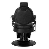 Gabbiano Barber Chair President Black - rear view on a white background