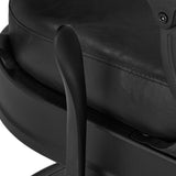 Gabbiano Barber Chair President Black - close-up of the upholstery and construction details
