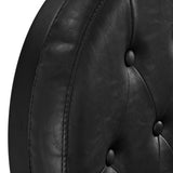 Gabbiano Barber Chair President Black - close-up of the upholstery and construction details