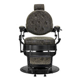 Gabbiano Barber Chair President Old Leather Green - front view on a white background