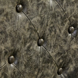 Gabbiano Barber Chair President Old Leather Green - close-up of the upholstery and construction details