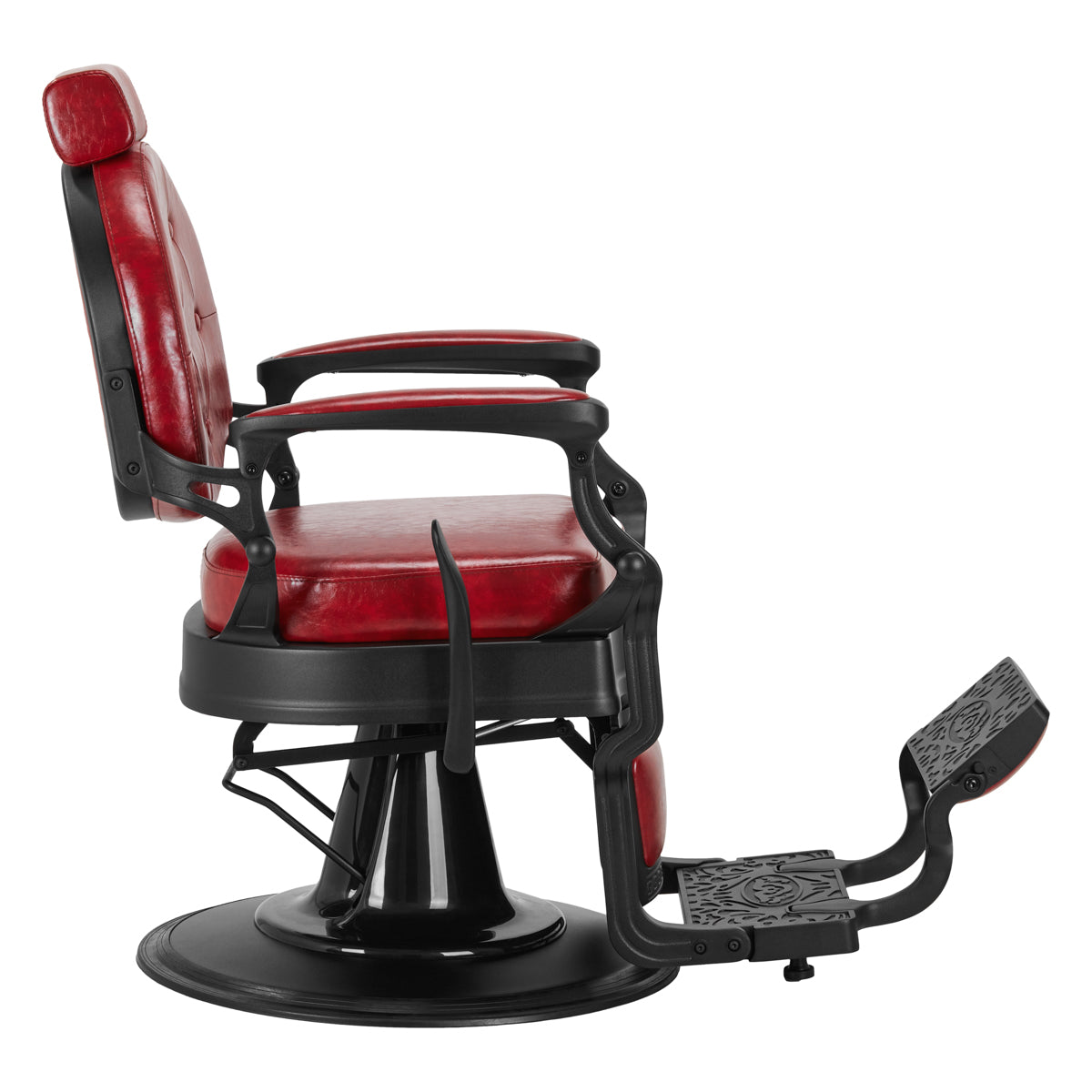 Gabbiano Barber Chair President Red - side view on a white background