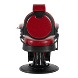 Gabbiano Barber Chair President Red - rear view on a white background