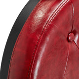 Gabbiano Barber Chair President Red - close-up of the upholstery and construction details