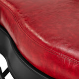 Gabbiano Barber Chair President Red - close-up of the upholstery and construction details